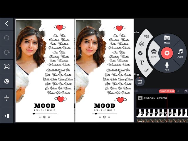 Trending White Frame Photo Lyrics Status Video Editing in Kinemaster