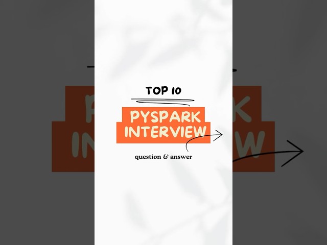 PYSPARK Interview questions #interview #pysparktutorial #pyspark #software #softwaredevelopment