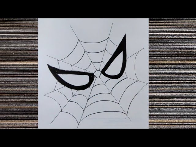 Easy Spider Web Drawing with Superhero Eyes #animedrawing #spiderman