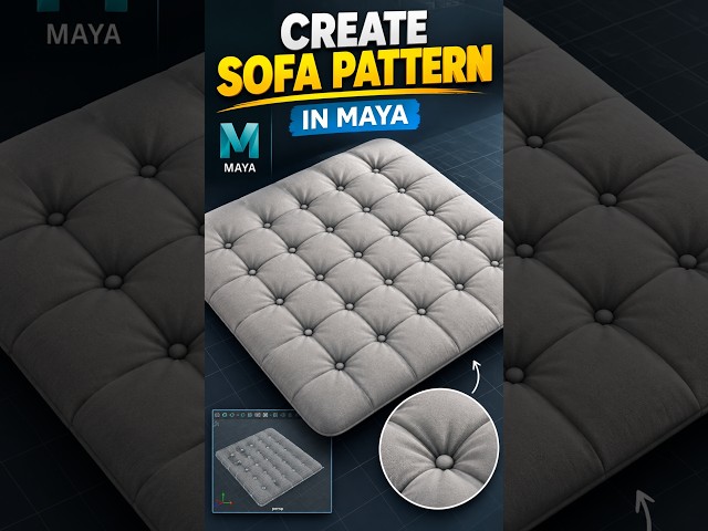 “Easy Tufted Sofa Pattern in Maya 🔥” #3dartist #3dmodeling #maya #mayatutorial #autodeskmaya #3dtips