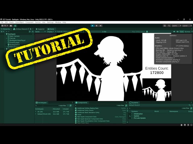 Tutorial - Bad Apple but it's a 172800 Entities in Unity ECS
