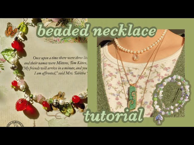 diy beaded chokers & necklaces˚₊‧꒰ა 🍓 ໒꒱‧₊˚ beginner friendly !!