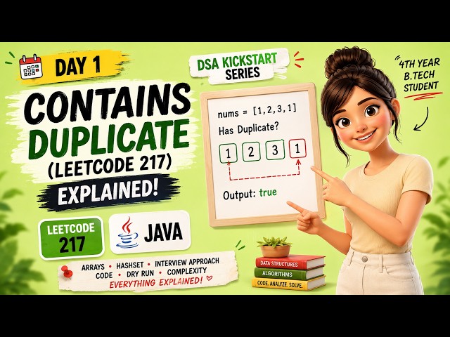 Contains Duplicate | LeetCode 217 | Java | Telugu | DSA Kickstart Day 1 🚀 #dsa #telugu