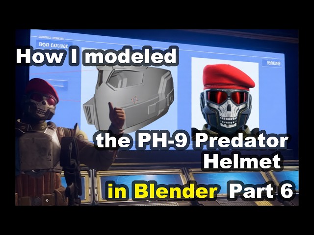 How to Model in Blender: The PH-9 Predator Helmet from Helldivers 2 Part 6