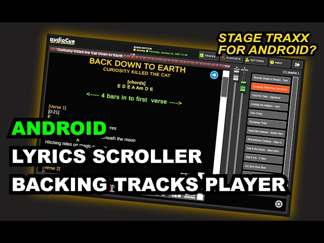 Best Android Lyrics Scroller, Backing Tracks Player App (Stage Traxx Alternative) audioCue Tutorial