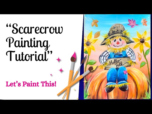 How To Paint "Pumpkin Patch Scarecrow" - Acrylic Painting Tutorial