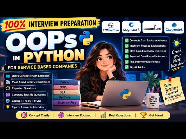 OOPs in Python for Interviews PART 1 | Most Asked Questions |Cognizant, LTIMindtree, Accenture.