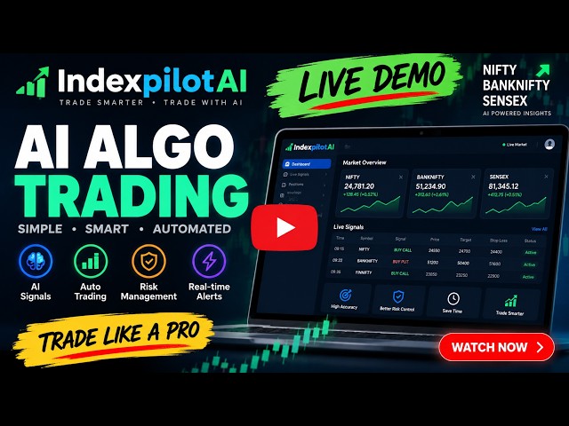 IndexpilotAI Demo 🚀 | AI Algo Trading Platform for NIFTY, BANKNIFTY & SENSEX