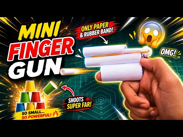 How to make a mini finger toy gun with paper | toy gun 🔫🤩 #shortsfeed #shorts #trending