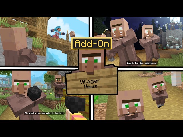 Minecraft: Villager News Add-On - Villager Voicelines/Interactions (Gameplay Showcase)