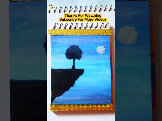 Moonlight Cliff Painting in 30 Seconds 🌙🎨 #Shorts