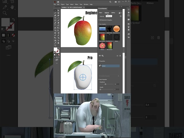Make a REALISTIC 3D Mango in Illustrator 2027 #shorts