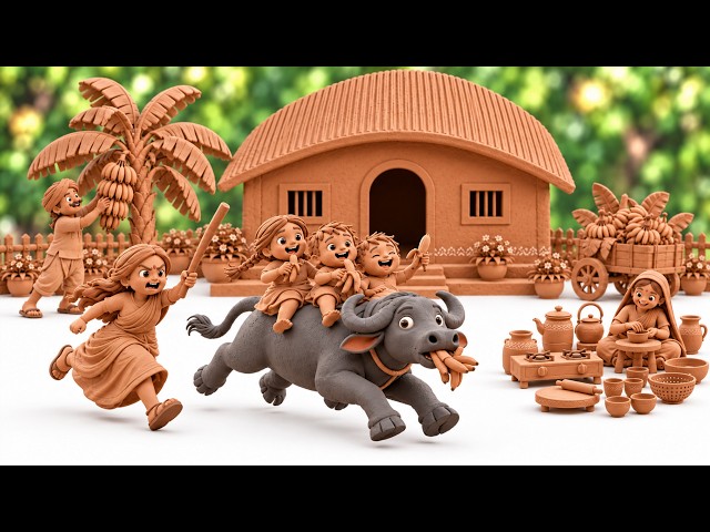 How to Make Miniature Clay House DIY | 12 Cute Tiny Kitchen Set Mitti Bartan | All Kitchen set Video