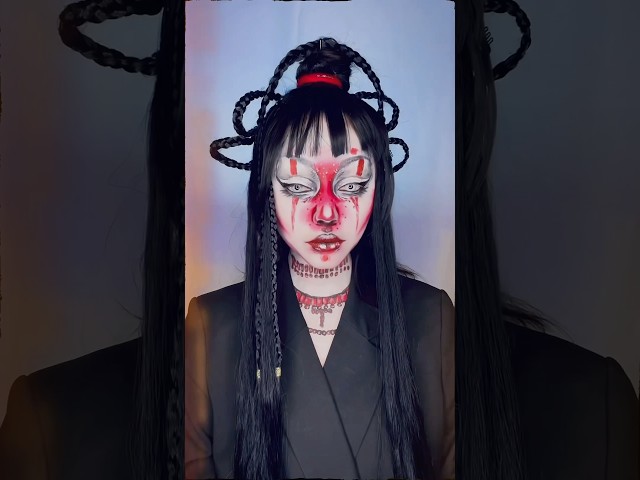 Because sometimes makeup needs to be a little weird to be wonderful. 🖤 #fantasy #creativemakeup