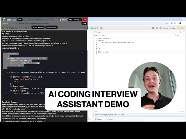 ParakeetAI Desktop App - Coding Interview Support 👨‍💻