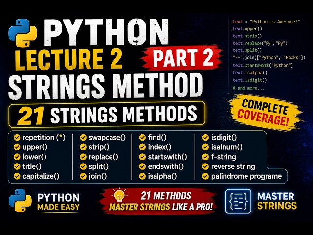 python srtings method lecture 2 part 2#python #programming #viral
