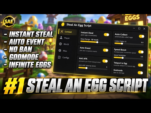 [NEW OP] Free Steal An Egg Script | Instant Steal, Auto Farm, Speed (Mobile & PC)