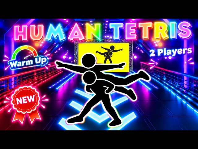 Can You Match This Human Tetris Pose? | 2 Player Challenge | Immersive Interactive Warm-up
