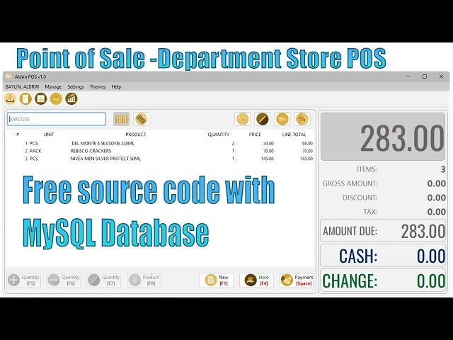 Store POS  with MySQL Database | Free Source Code | Department Store POS