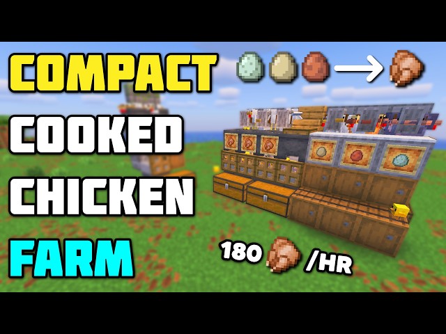 Minecraft Cooked Chicken Farm - Compact - Eggs & Chicken (26.2)