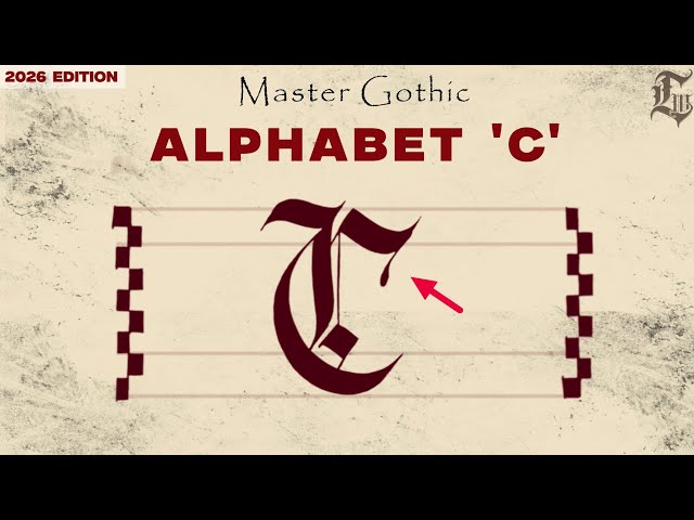Blackletter Calligraphy Alphabet 'C' | Gothic calligraphy alphabet | Learn Blackletter
