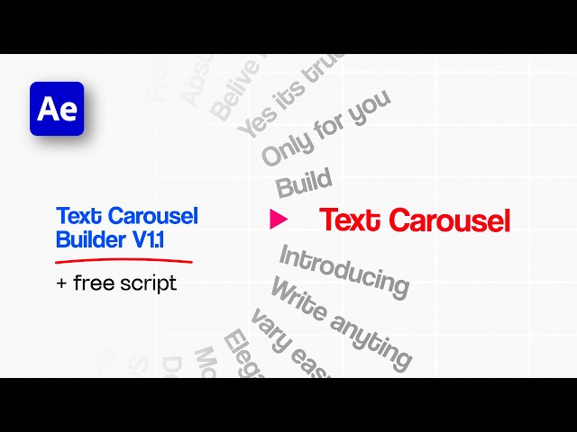Text Carousel Builder | After Effects Tutorial + FREE Script
