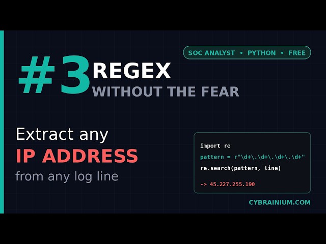 Python for SOC Analysts #3: Regular Expressions Made Simple #cybrainium