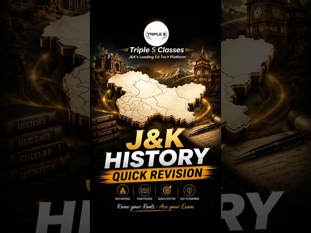 J&K History - Quick Revision Series | Subscribe @TripleSClasses for more