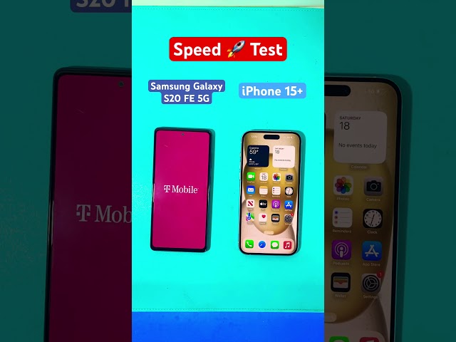 Samsung Galaxy S20 FE 5G vs iPhone 15+ Speed Test #iphonevssamsung #short #video