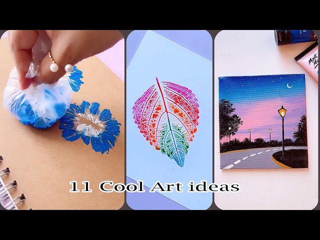 11 Cool Art ideas || Painting tutorials || Easy Art Tips & Hacks