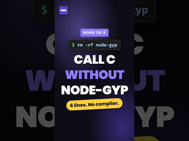 Node 26 Calls C Without node-gyp 🤯 #nodejs