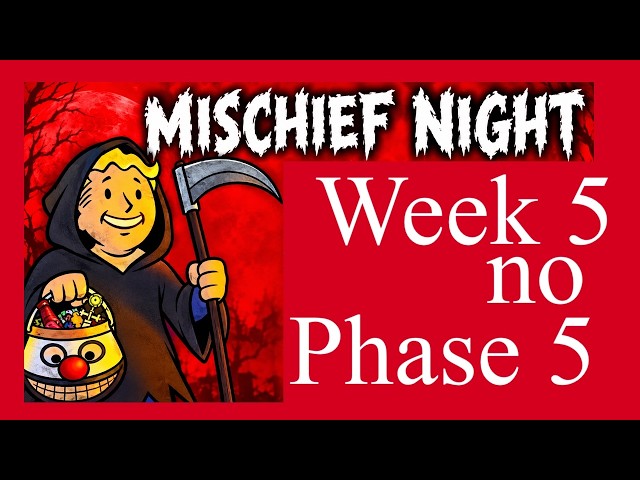 Week 5 no Phase 5: Mischief Night Event FO76 guide walkthrough livestream PintSized Phantoms Slasher