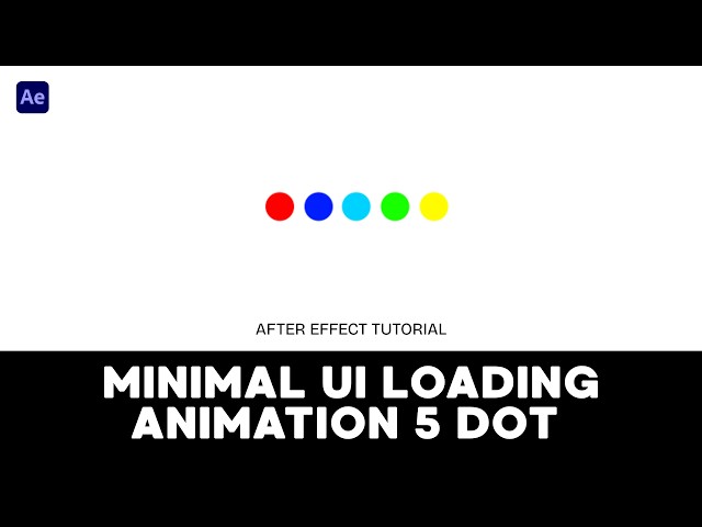 Simple UI Loading Animation 5 Circle Dot Colorful Up Down Loop - After Effect Tutorial
