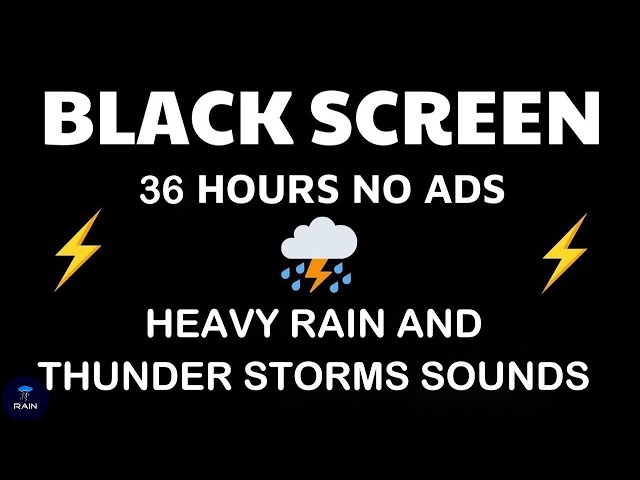 🔴 Heavy Rain and Thunder Sounds for Sleeping - Black Screen | Perfect Thunderstorm for Rest, Live