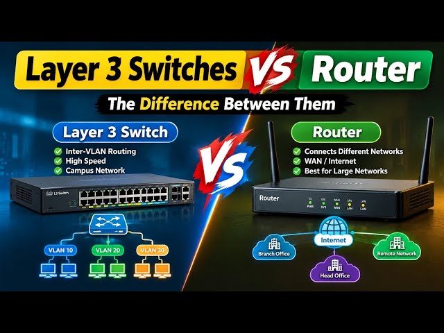 Layer 3 Switch vs Router | Key Differences Explained Simply