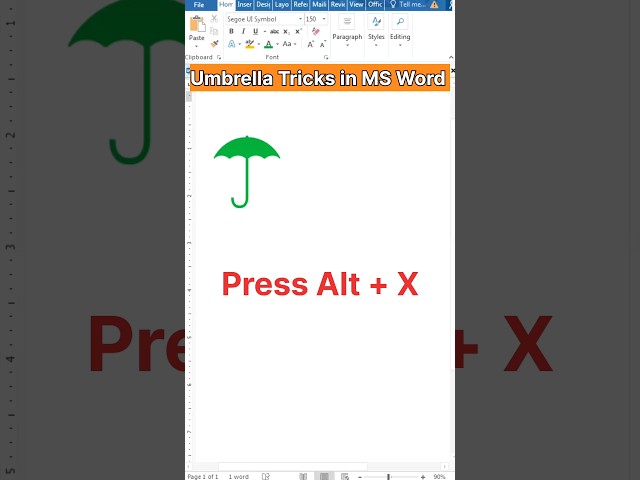 Umbrella tricks in MS Word | magical tricks #microsoftword #shorts #trending