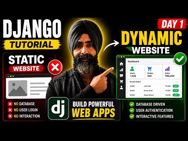 Django Tutorial for Beginners 🚀 | Python Full Stack Development | Day 1