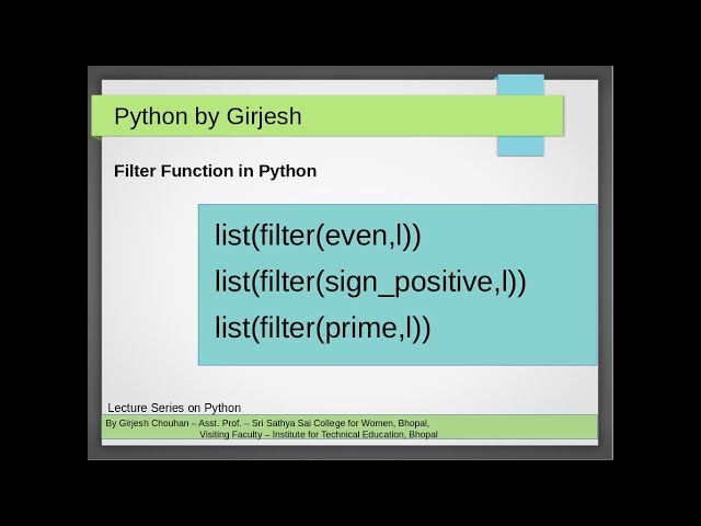 Filter Function in Python