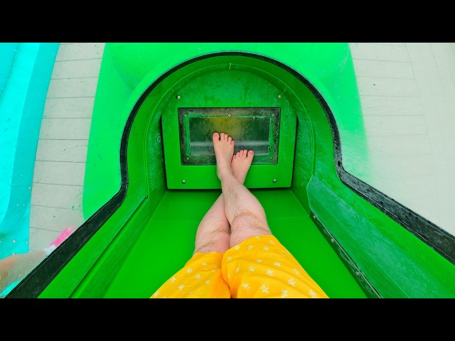 Fast TRAPDOOR Water Slide! The Mamba Strike at Water Safari