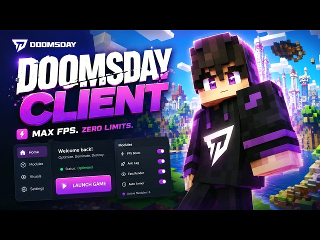 NEW Doomsday Client - The Best PvP Hacked Client For Minecraft in 2026 For Free! (1.8.9 - 1.21.11+)