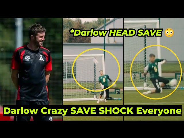 Karl Darlow CRAZY SAVE with his HEAD SHOCKS Carrick in FIRST training with Man United 