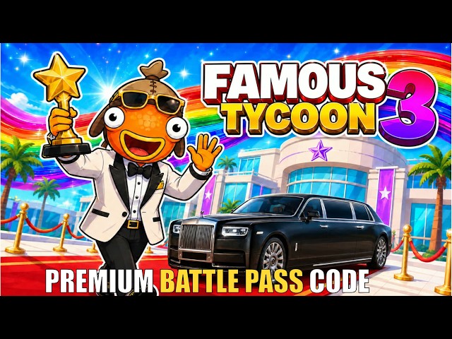 FAMOUS TYCOON 3 MAP FORTNITE CREATIVE  - SECRET BATTLE PASS PREMIUM CODE LOCATIONS