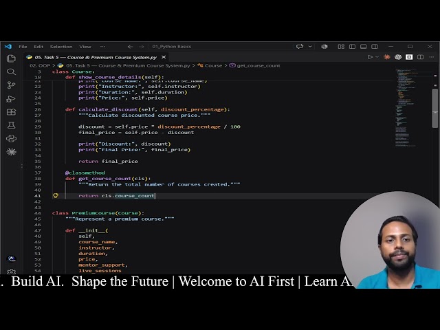 Course & Premium Course System by using OOPs | Python Task Practice