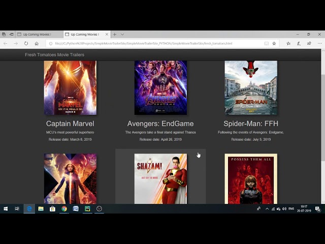 Movie Trailer Project in Python Free Download | Projecto.in