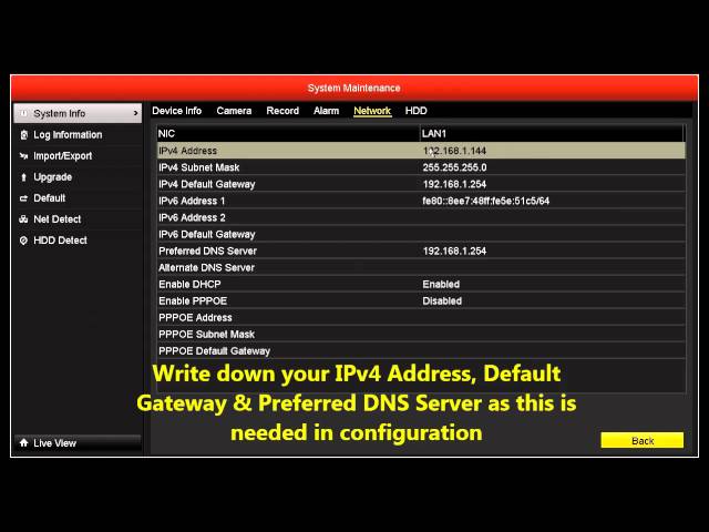 HIKVISION NVR/DVR NETWORK SETUP