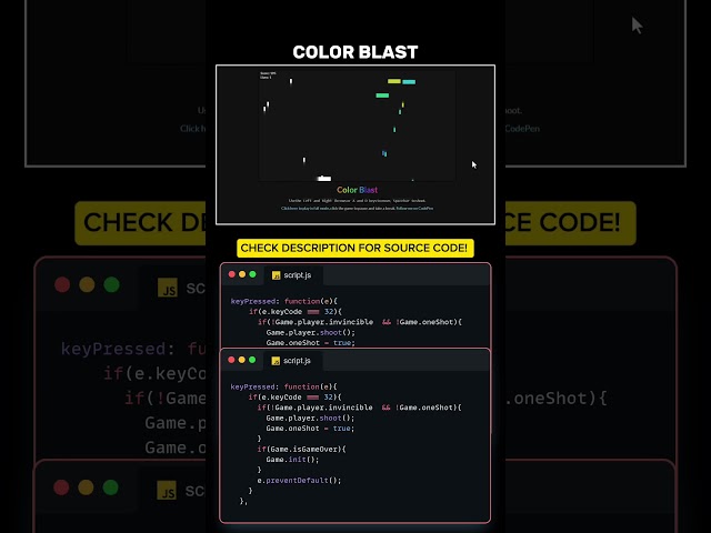 COLOR BLAST using html css Javascript #coding #programming