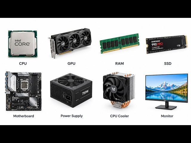 Every Major Computer Hardware 🖥️ Explained | CPU, GPU , RAM, SSDs, Motherboards, Power supplies..