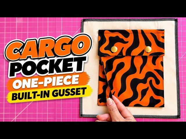 How to Draft & Sew a ONE-PIECE Cargo Pocket | Built-In Gusset Tutorial