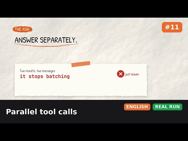 #11 · Parallel Tool Calls – Make Your AI Agent Faster | Agentic AI Course
