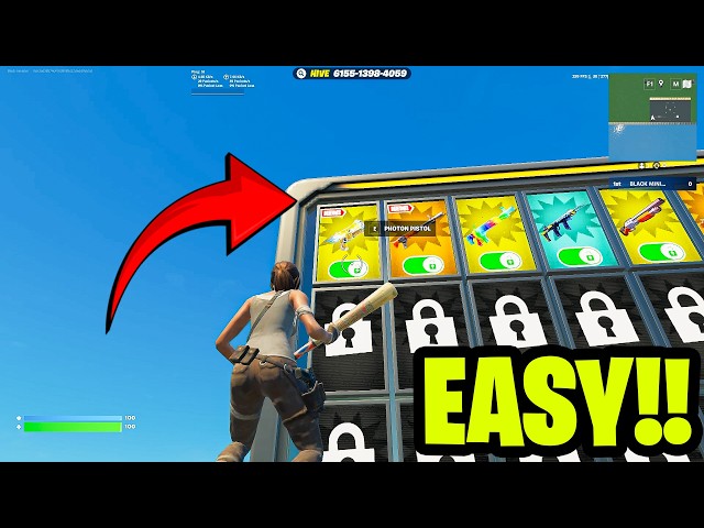 New Photon Pistol Weapon In 1v1 With Every Gun Fortnite Map